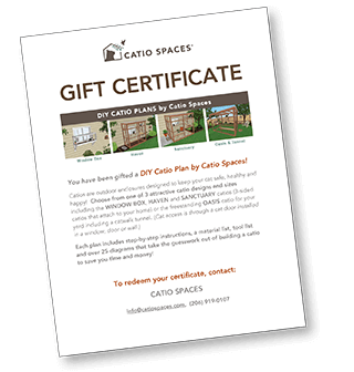 cat sleeping catio gift certificates